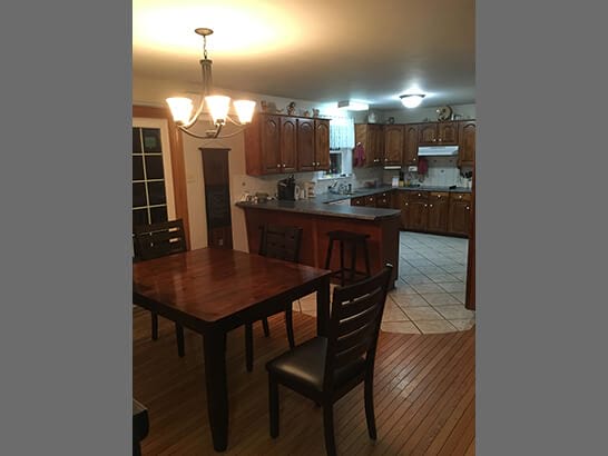 Open concept kitchen-dining area